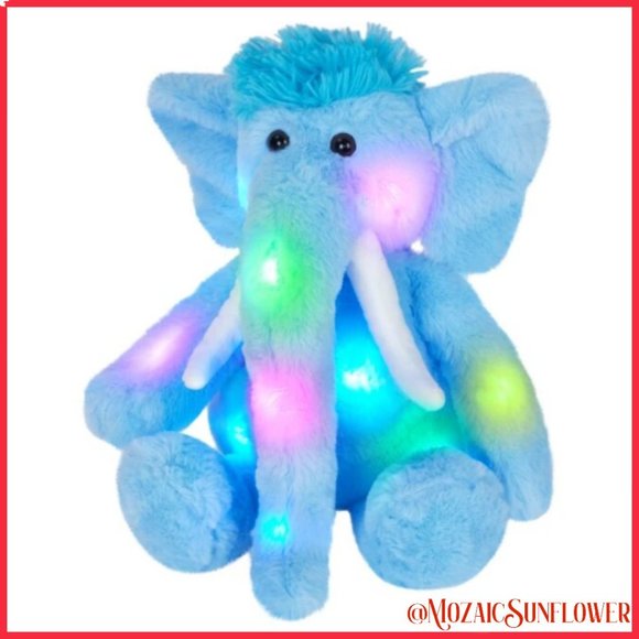 ๐ฌSEE VIDEO๐ฌNWT LED Light Changing Stuffed Plush Adorable Light Blue Elephant - Picture 5 of 9